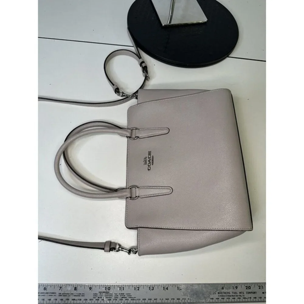 Coach - Leah Satchel Gray Leather Handbag - Missing Tag - Picture 9 of 9